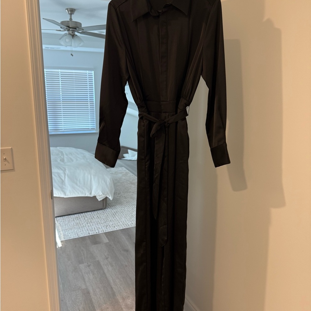 Vici Satin Black jumpsuit